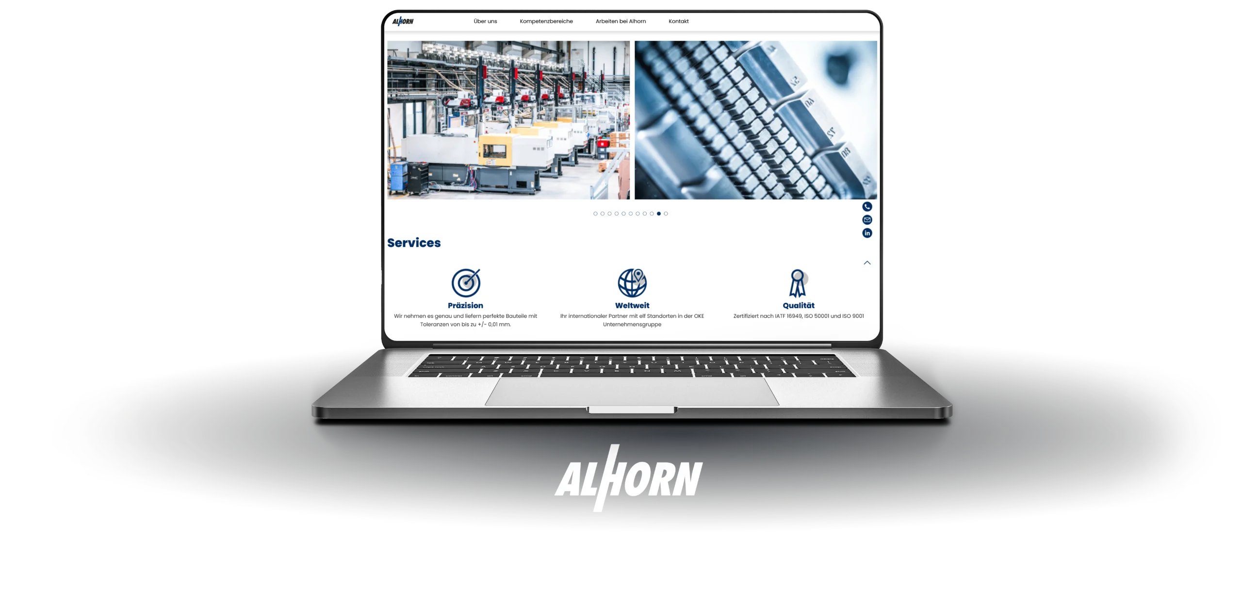 Alhorn Webseite Mockup