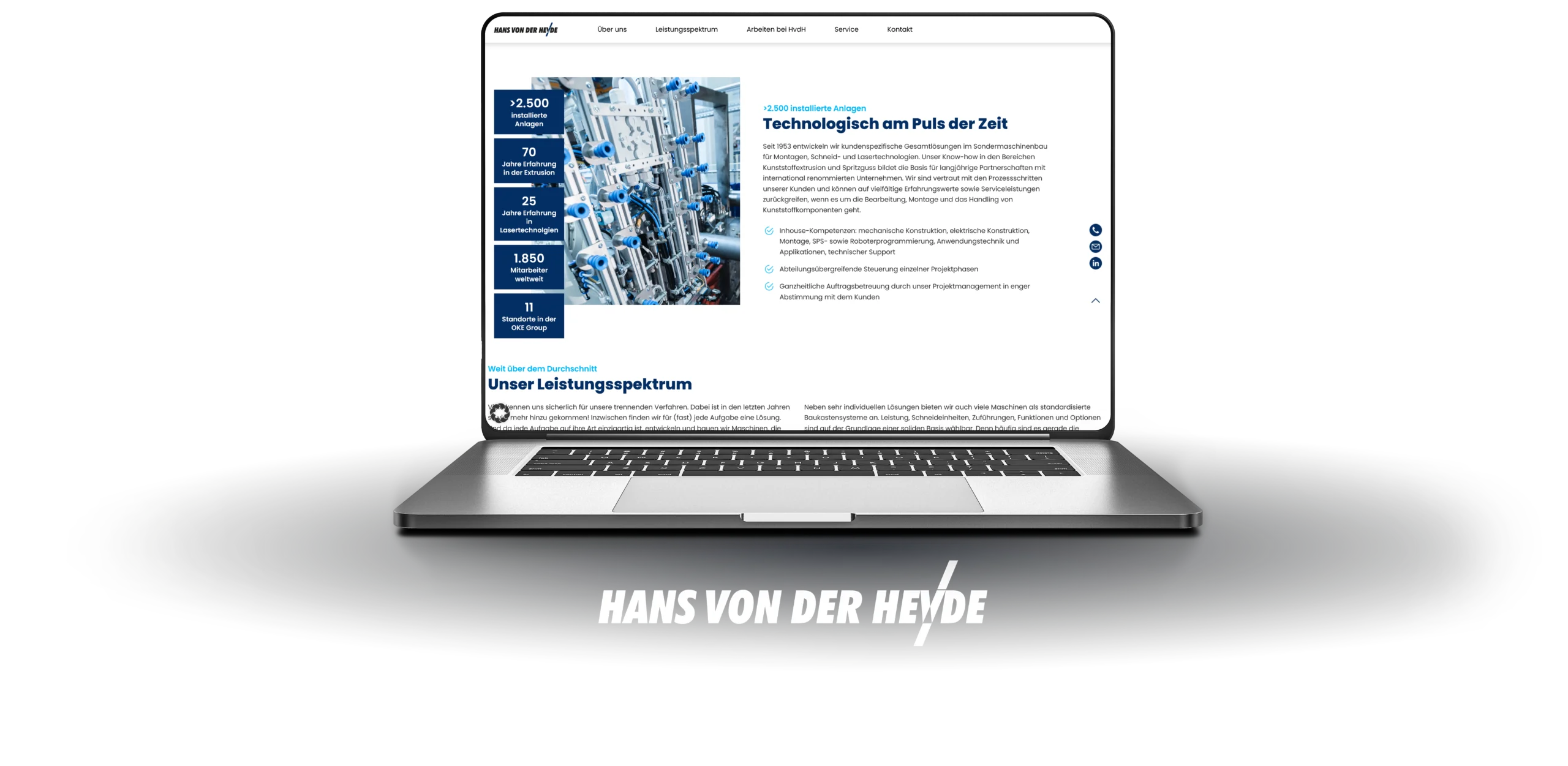 Hans von der Heyde Webseite Mockup