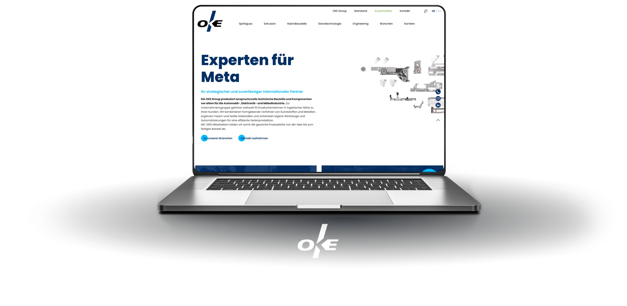 OKE Group Webseite Mockup