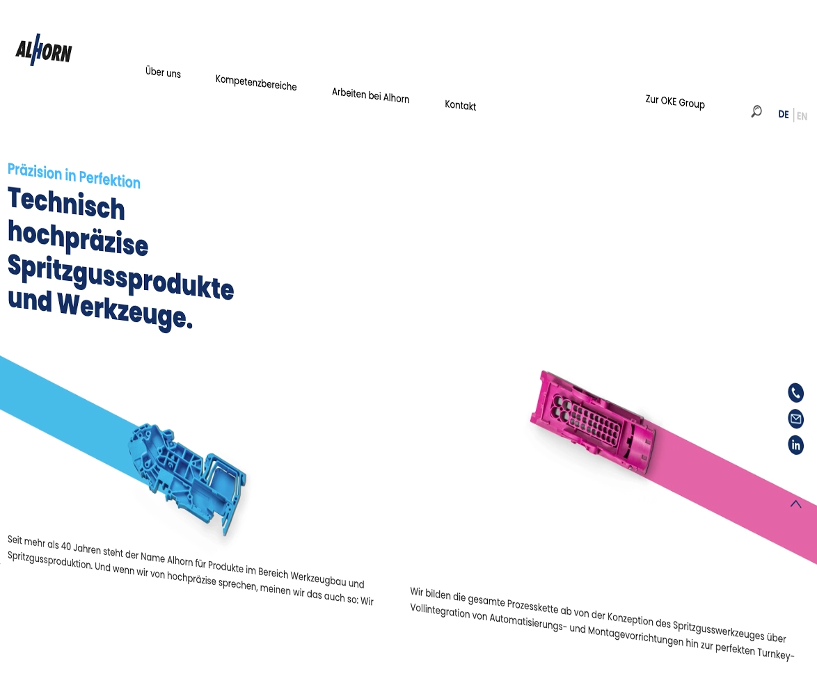 Alhorn Webseite Mockup