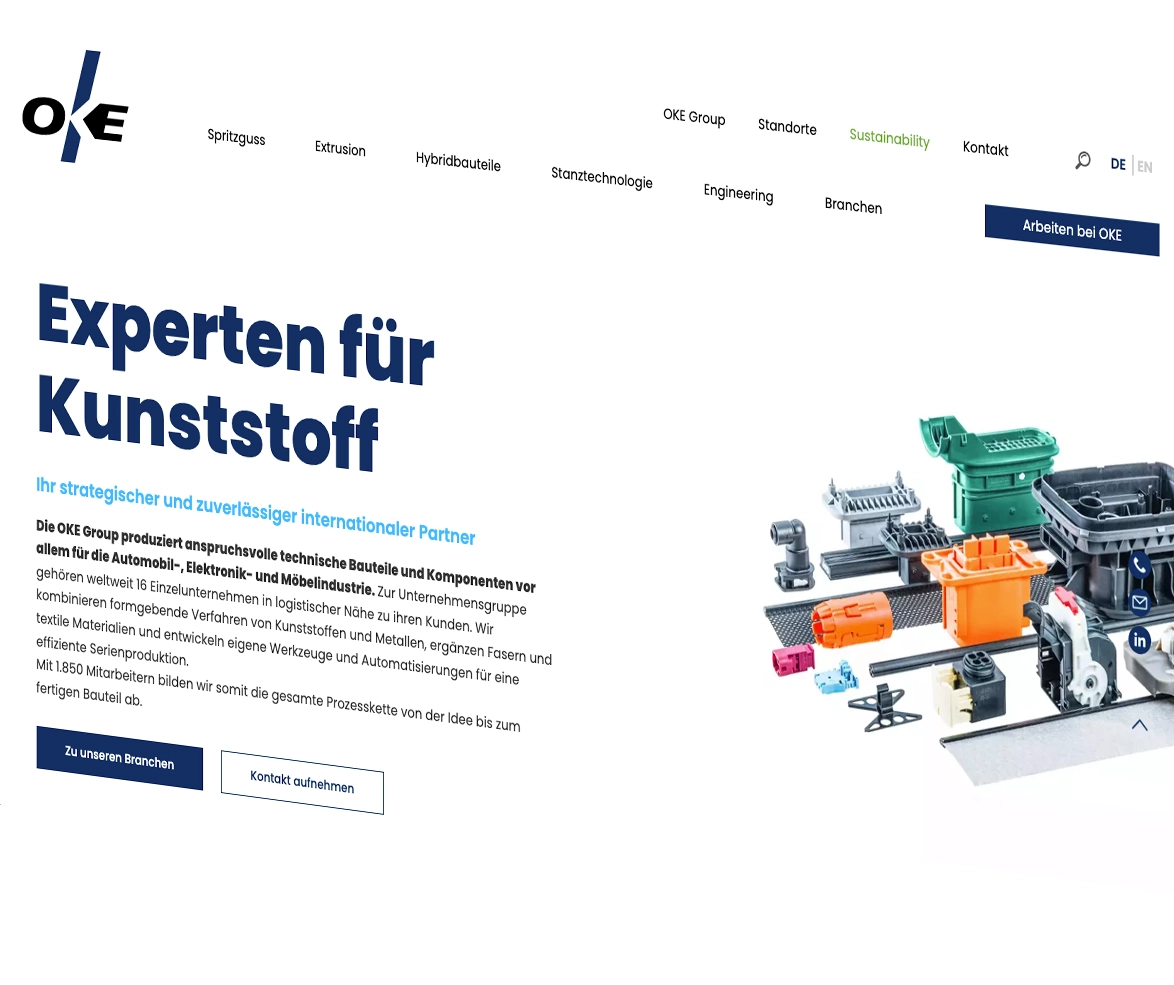 OKE Group Webseite Mockup
