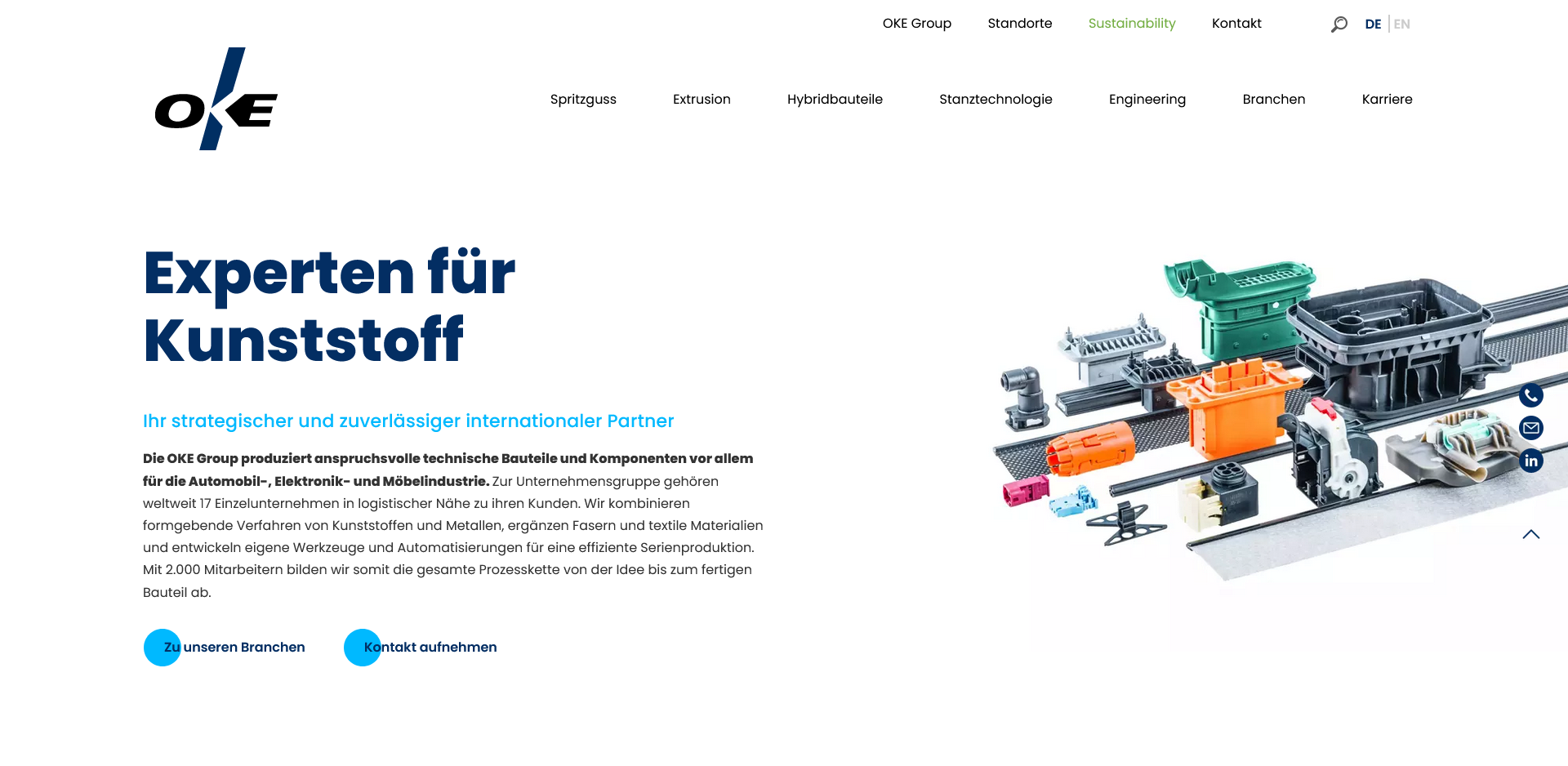 OKE Group GmbH Website Mockup