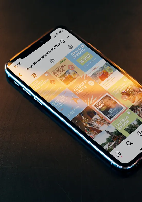 Wegners Sommergarten Instagram Feed Mockup