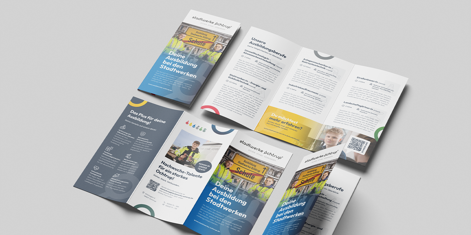 Stadtwerke Ochtrup Flyer Ausbildungsmesse Mockup