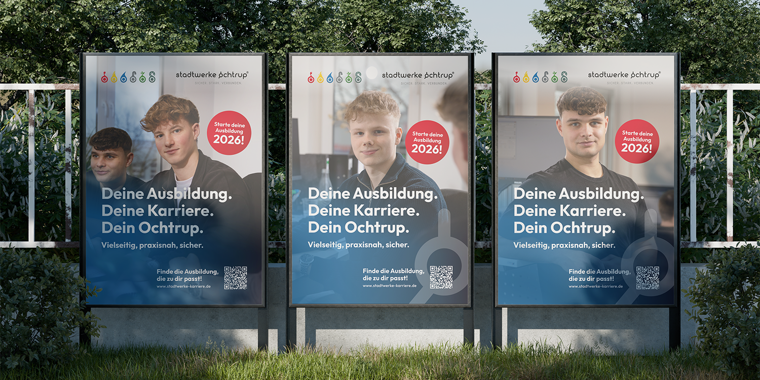 Stadtwerke Ochtrup Plakate Ausbildung 2026 Mockup