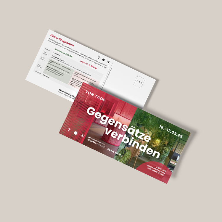 Flyer mit dem Programm der TON Tage am 16.–17.09.2025 unter dem Motto 